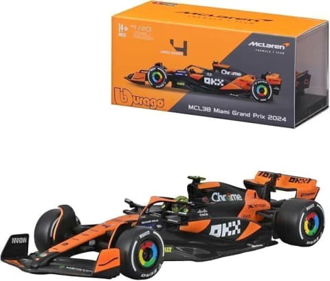 McLaren MCL38 2024 con Casco Norris Escala 1:43